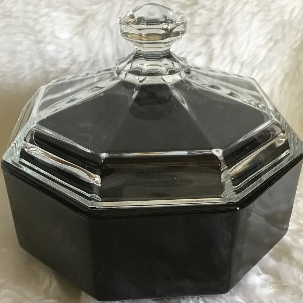 Octime Black Glass Bowl with Clear Glass Lid